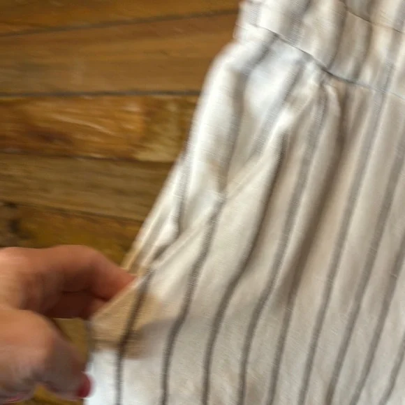 Ann Taylor Linen White Striped Linen Jumpsuit adorable!! - Picture 4 of 8